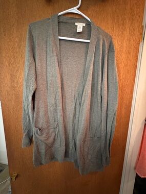 Matty M Heather Gray Open-Front Pocket Cardigan